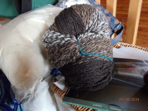 This will be added to my growing mixed fiber yarn of naturals and colors that will be a blanket someday.